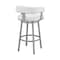 Armen Living Lorin 30" Bar Height Swivel Bar Stool in Silver Finish with White Faux Leather LCLRBASLWH30 - alternate 5